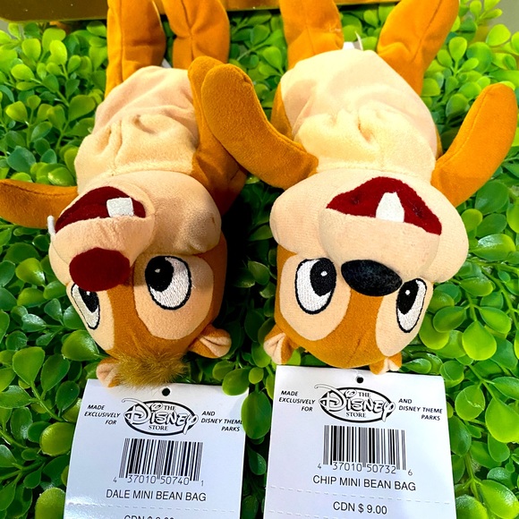 DISNEY EXCLUSIVE NWT VTG 1990s CHIP AND DALE CLASSIC RETIRED BEAN BAG PLUSH PAIR - Picture 6 of 14